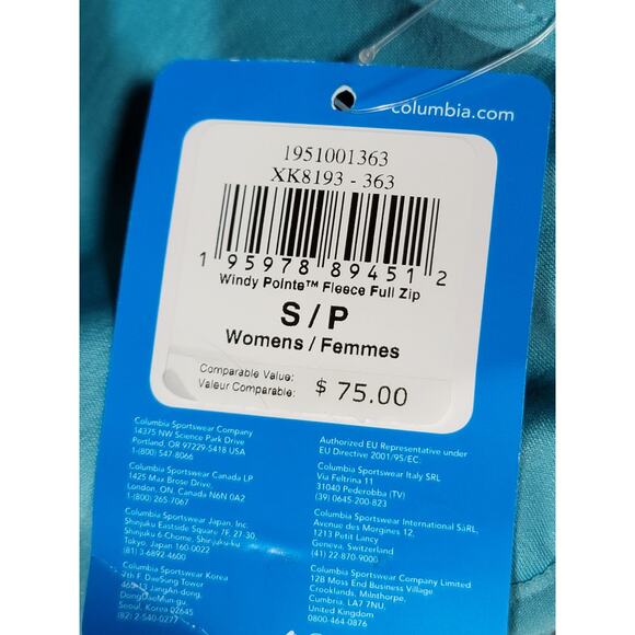 Columbia Omni Wick Windy Pointe Fleece Full Zip Jacket Women's Size Small NWT - Picture 14 of 15